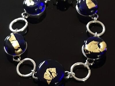 Blue & gold bracelet