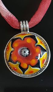 Orange Flower with Silver